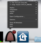 the context menu to access the webpage of a job or to start a build.